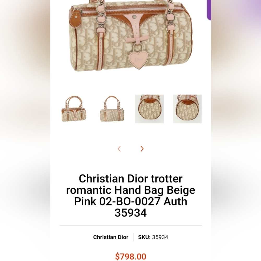 Christian Dior Romantique Cream and Tan Mini Papillon Bag - Picture 16 of 16